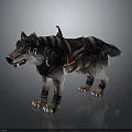 Fantasy Warrior And Battle Wolf Featuring Leather Saddle With Metal Buckles And Armor