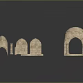 Arched Scene Model Components With Multiple Structural Units 3d model