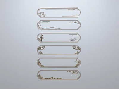 Carved Lattice Windows Featuring Traditional Floral And Landscape Patterns In Various Designs 3d model
