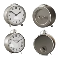 Table And Pocket Watch Style Metal Clocks With Roman Arabic Numerals And Classic Design