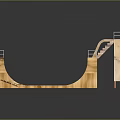Wooden Skate Ramp With Checkerboard Design Featuring Grand Prix And Olympic Skate Park Logos
