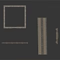 Architectural Scene Components With Stone Railing Platform and Square Frame