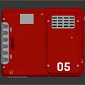 Red Electronic Device With Number 05 YouTube Logo Ventilation Holes And Interface Buttons 3d model