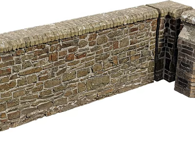 Traditional Stone Building Exterior Wall With Textured Brick And Classic Architectural Design 3d model
