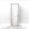 White Swing Door With Silver Frame And Panel Design For Home Interior