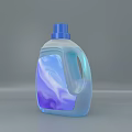 Laundry Detergent Bottle With Blue Cap And Purple Blue Liquid For Daily Washing Use