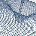 Wireframe Apple 3D Model in Blue for Home Living Decorative Use