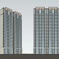 Two Modern High Rise Residential Buildings Exterior With Balconies And Glass Facades