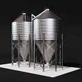 Tandem Silo Tapered Barn 3d model