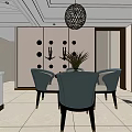 Modern Living Room Interior Design With Sofa Chandelier TV And Decorative Paintings