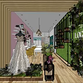 Elegant Beauty Salon Interior With Pink Walls Green Plants Wooden Decor And Flower Bouquets