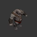 Rhino Game Movie Character With Spiked Armor Straps And Wrist Guards