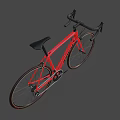 Red TREK Road Bicycle with Black Handlebars and White Rim Wheels