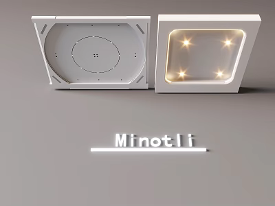 Modern Minotli Ceiling Design With Square Frame And Embedded LED Lights 3d model