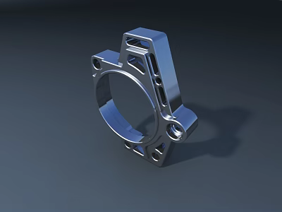 Precision Metal Sculpture Carving With Mechanical Structure And Circular Holes 3d model