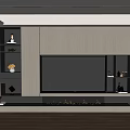 Modern TV Wall Unit Interior Design With Open Shelves LED Lights And Decorative Items 3d model