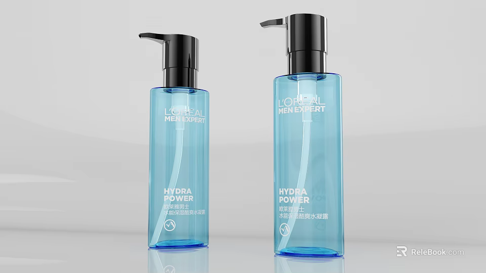 L'Oreal Paris Expert Hydra Power Moisturizing Toner Blue Bottle With Black Pump 3d model 