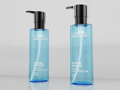 L'Oreal Paris Expert Hydra Power Moisturizing Toner Blue Bottle With Black Pump 3d model