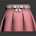 Pink Skirt Shaped Daily Life Product With Bow Belt And Pleated Design