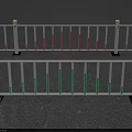 Urban Road Safety Barriers With White Frame Red And Green Vertical Strips