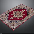 Traditional Oriental Rug Design With Red Central Medallion And Intricate Geometric Patterns