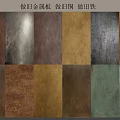 Distressed Metal Wall Panels with Copper Iron Textures and Various Colors