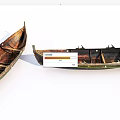 Two Old Weathered Wooden Boats Featuring Traditional Wooden Structure And Classic Design