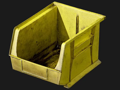Public Facility Yellow Waste Collection Container With Durable Design For Public Areas 3d model