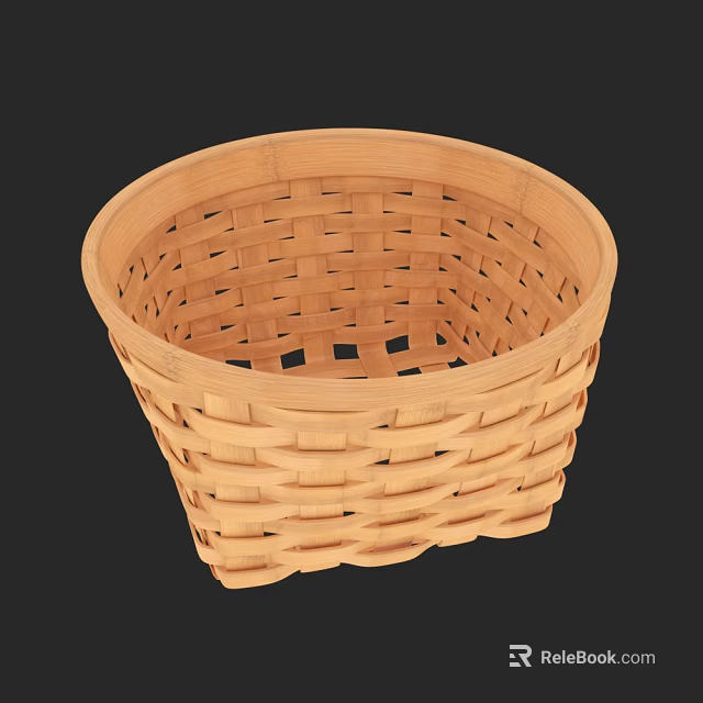 Woven Round Storage Basket with Natural Material for Home Organizing and Decorative Use 3d model 