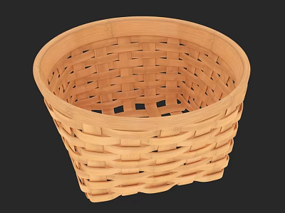 Woven Round Storage Basket with Natural Material for Home Organizing and Decorative Use 3d model