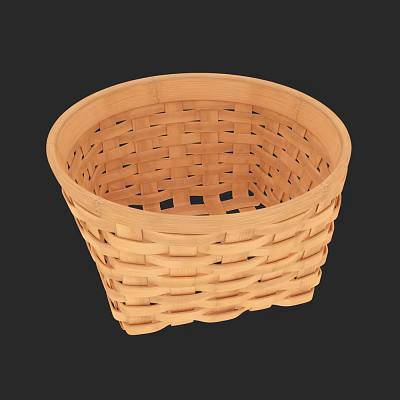 Woven Round Storage Basket with Natural Material for Home Organizing and Decorative Use 3d model
