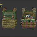 Durable Yellow Tactical Vest Featuring Multiple Pockets Cartoon Patch And Ammo Holders