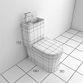 Modern White Toilet Design With Silver Faucet On Gray Marble Floor And White Wall