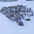 Aerial Urban Planning View With Detailed City Building Models And Layout Design