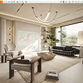 Modern Living Room Interior Design With Projection Screen Black Leather Sofa And Indoor Plant