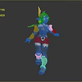 Fantasy Elf Creature 3D Model Character With Brown Gold Armor Running Pose