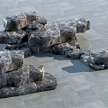 Natural Stone and Wood Stacked Decorative Elements for Rustic Home Design