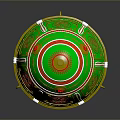 Ornate Green Decorative Egg With Gold Accents Red Patterns On Gold Stand