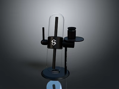 Modern Decorative Household Item With Glass Cover And Black Base Stand 3d model