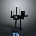 Modern Decorative Household Item With Glass Cover And Black Base Stand