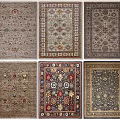 Different Square Rugs Featuring Intricate Traditional Patterns And Vintage Designs 3d model