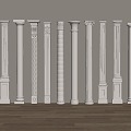 French European Roman Column Decorative Column Cylindrical Square Column 3d model