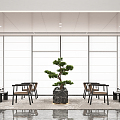 New Chinese Reception Area Hotel Rest Area 3d model