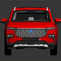Red SUV With Modern Exterior Design Black Sunroof And Silver Alloy Wheels On Reflective Surface