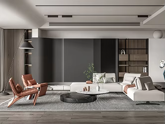 Modern Living Room Sofa Coffee Table Combination Sculpture Decoration Leisure Chair Multi-person Corner Sofa 3d model