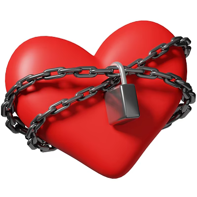 Modern Love Lock Chain Valentine's Day Decoration Cartoon Love 3d model