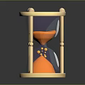 Stylish Orange Hourglass With Light Frame Reflection Base And Flowing Sand As Practical Household Item