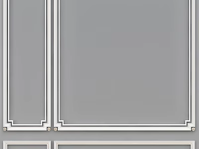 Modern Wall Decorative Components With White Borders And Rectangular Frames On Gray Background 3d model
