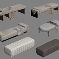 modern bed end stool sofa stool 3d model