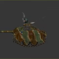 Detailed Military Tank Model With Camouflage Paint Cannon Barrel Tracks And Antenna